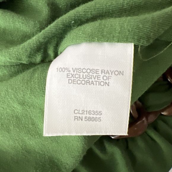 Classiques Entier Blouse Women Medium Green Brown Wood Chain Collar Casual Top - Picture 6 of 12